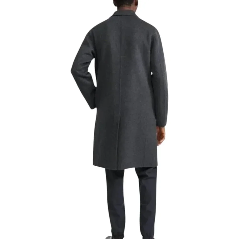 NWT THEORY Wool Cashmere Long Coat Delancey Double Faced Tailored Grey Winter - Picture 4 of 16